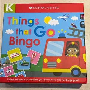 Scholastic Things That Go Bingo Game - Red, Blue, Yellow, Green